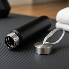 Portable Stainless Steel Water Bottle with Strap (Approx 250ML)