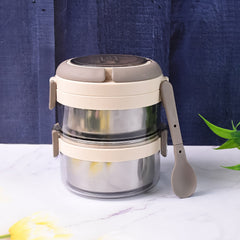 Ganesh Steko-2 Double Layer Stainless Steel Insulated Lunch Box Set