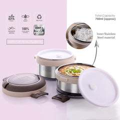 Ganesh Steko-2 Double Layer Stainless Steel Insulated Lunch Box Set
