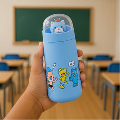 Double Wall Cartoon Glass Water Bottle 350Ml (1 Pc)