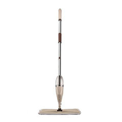 Spray mop with adjustable handle and washable pad