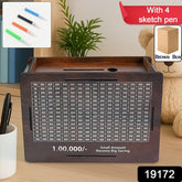 Wooden Money Piggy Bank Money Box (1 Pc 4 Sketch Pen)