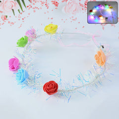 LED Flower Crown Headband – Multicolor Light-Up (1 Pc), Hair accessories