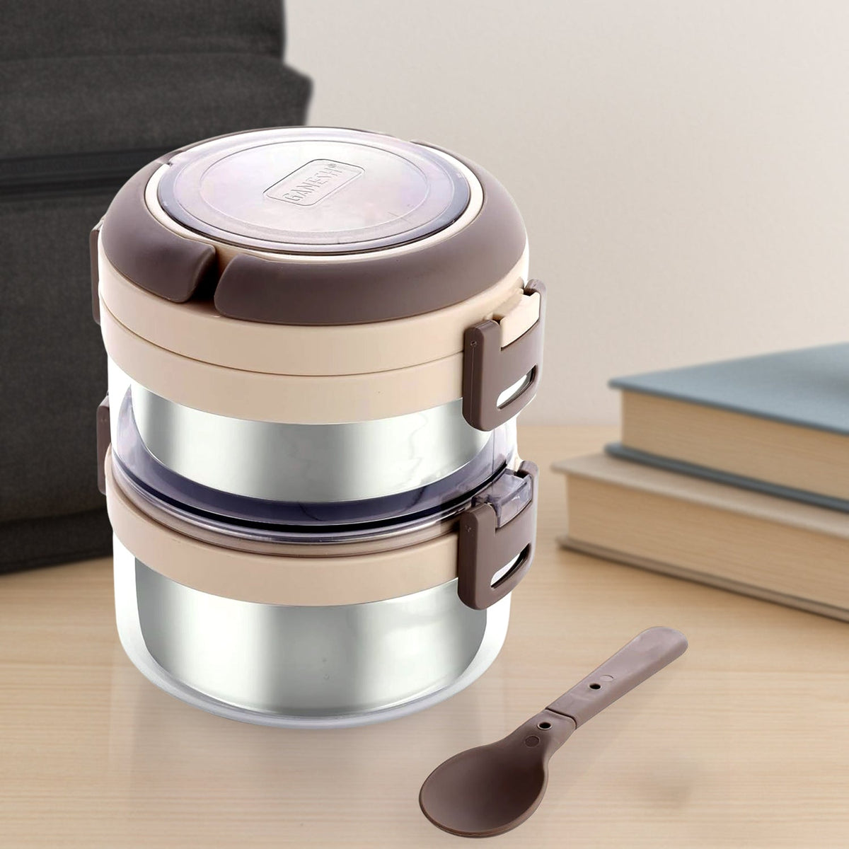 Ganesh Steko-2 Double Layer Stainless Steel Insulated Lunch Box Set