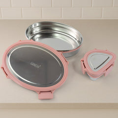 Ganesh Classy 2-Piece Stainless Steel Lunch Box Set
