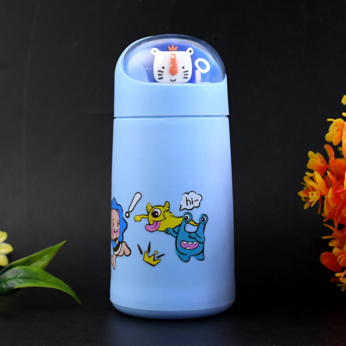 Double Wall Cartoon Glass Water Bottle 350Ml (1 Pc)