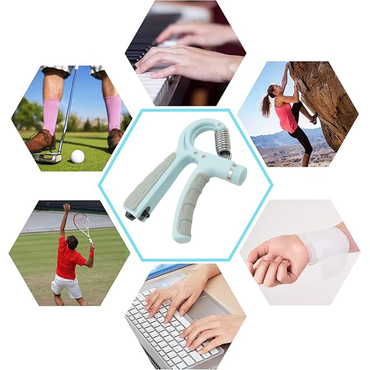 Gym Fitness Hand Grip Men Adjustable Finger Heavy Exerciser Strength for Muscle Recovery Hand Gripper Trainer strengthener (1 Pc)