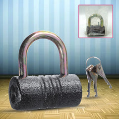 Heavy-Duty Iron Padlock – 82mm Black Spray Lock with Brass Core & 5 Keys, Waterproof & Anti-Theft