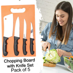Chopping Board with Knife Set (Pack of 5)