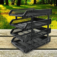 4-Layer Multifunctional File Rack with Drawers for Office Desk