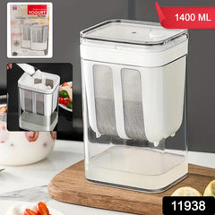 2 in 1 Yogurt Strainer with Storage Box – 1400ml (Plastic + Steel)