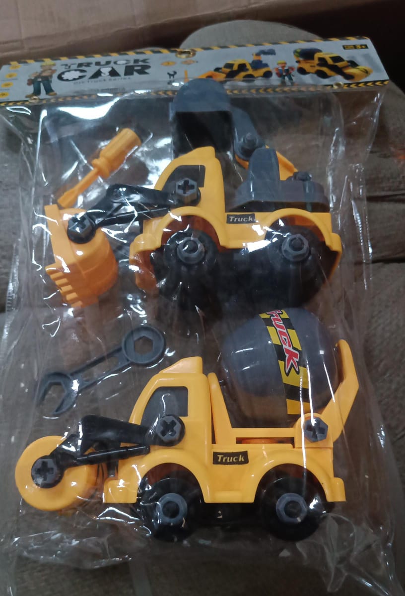 Engineering Vehicles Nut Assembly Toy – DIY Vehicle Model Set for Kids, Simulation Car Construction Toy (2 Pc Set)