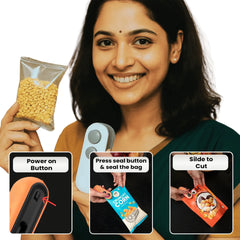 SLOFINO Mini Bag sealer for Fresh Snacks & Healthy Kids – Say Goodbye to Spoiled Food