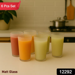 Matt Finish Glass Tumbler Set (approx 300ML & 6 Pc)