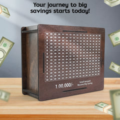 Wooden Money  Piggy Bank Money Box (1 Pc  4 Sketch Pen)